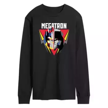 Мужская футболка с длинным рукавом и графическим значком «Мегатрон» из сериала «Трансформеры» Licensed Character, черный