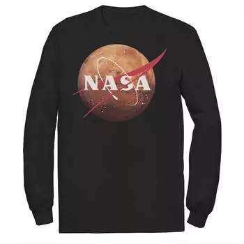 Мужская футболка с длинным рукавом и графическим логотипом NASA Mars Planet Licensed Character