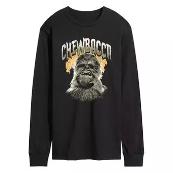 Мужская футболка с длинным рукавом и графикой "Чубакка в стиле ужасов" Star Wars, черный