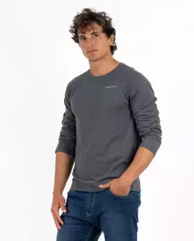 Мужская футболка с длинным рукавом и круглым вырезом Makarthy, темно-серый
