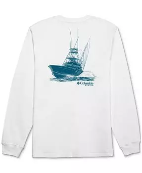 Мужская футболка с длинным рукавом и логотипом Zoom PFG Boat Sketch Columbia, белый