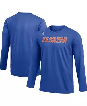 Мужская футболка с длинным рукавом и логотипом Royal Florida Gators для тренировок Jordan