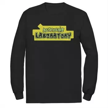 Мужская футболка с длинным рукавом и оригинальным логотипом Cartoon Network Dexter's Laboratory Licensed Character