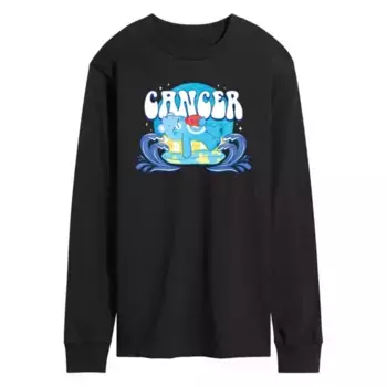 Мужская футболка с длинным рукавом и принтом «Care Bears Cancer» Licensed Character, черный