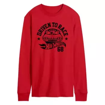Мужская футболка с длинным рукавом и принтом «Driven to Race» Hot Wheels, красный