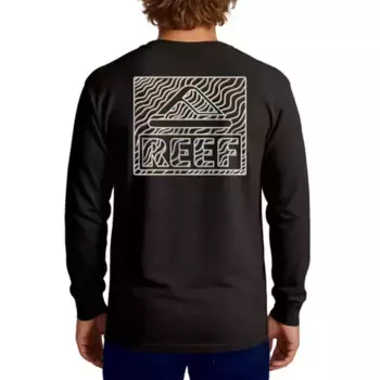 Мужская футболка с длинным рукавом и принтом Reef, черный
