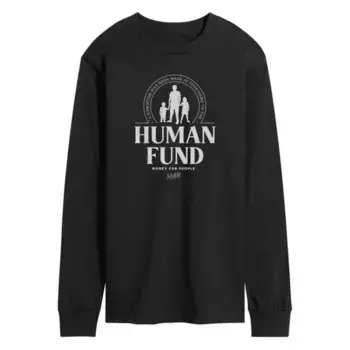 Мужская футболка с длинным рукавом и принтом «Seinfeld the Human Fund» Licensed Character, черный