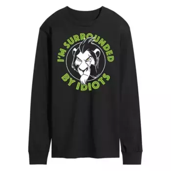 Мужская футболка с длинным рукавом и принтом «Король Лев: Шрам в окружении идиотов» Disney, черный