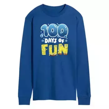 Мужская футболка с длинным рукавом и принтом «Спанч Боб Квадратные Штаны» из фильма «100 дней спустя» Nickelodeon, синий