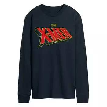 Мужская футболка с длинным рукавом и принтом X-Men Marvel, синий