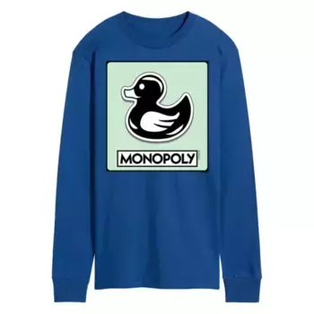 Мужская футболка с длинным рукавом и принтом утки-монополии Licensed Character, синий