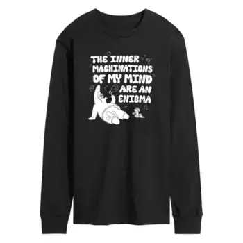 Мужская футболка с длинным рукавом и принтом Патрика Губки Боба Квадратные Штаны Nickelodeon, черный