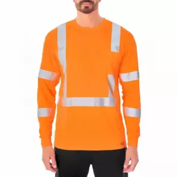 Мужская футболка с длинным рукавом и светоотражающими элементами для безопасности Smith'S Workwear, цвет laser orange