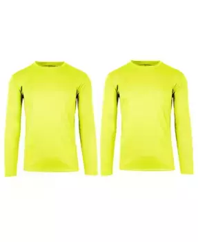 Мужская футболка с длинным рукавом и влагоотводящей технологией Performance, круглый вырез – комплект из 2 штук Galaxy By Harvic, зеленый