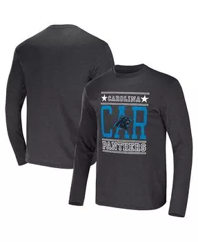 Мужская футболка с длинным рукавом из коллекции NFL x Darius Rucker от Heathered Charcoal Carolina Panthers Fanatics, серый
