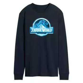 Мужская футболка с длинным рукавом Jurassic World и принтом ночного видения Licensed Character, синий