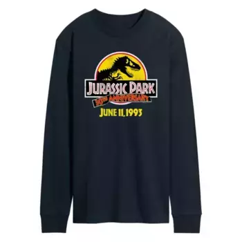 Мужская футболка с длинным рукавом Jurassic World — 30 лет Jurassic Park Licensed Character, синий