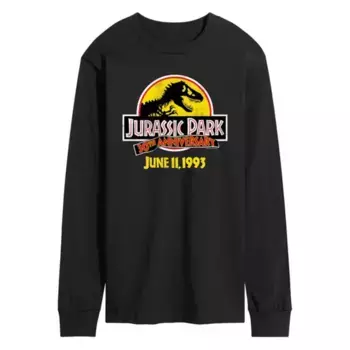 Мужская футболка с длинным рукавом Jurassic World — 30 лет Jurassic Park Licensed Character, черный