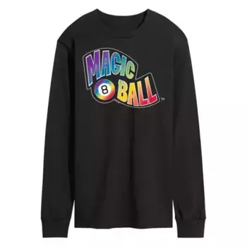 Мужская футболка с длинным рукавом Magic 8 Ball в радужном стиле Licensed Character, черный