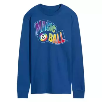 Мужская футболка с длинным рукавом Magic 8 Ball в радужном стиле Licensed Character, синий
