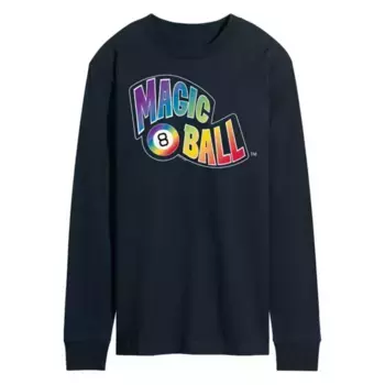 Мужская футболка с длинным рукавом Magic 8 Ball в радужном стиле Licensed Character, синий