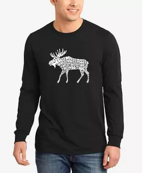 Мужская футболка с длинным рукавом Moose Word Art LA Pop Art, черный