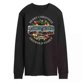 Мужская футболка с длинным рукавом "National Lampoon's Christmas Vacation" "С Рождеством" Licensed Character, черный