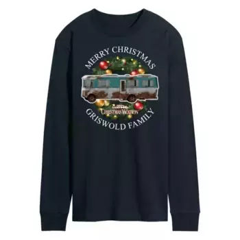 Мужская футболка с длинным рукавом "National Lampoon's Christmas Vacation" "С Рождеством" Licensed Character, синий