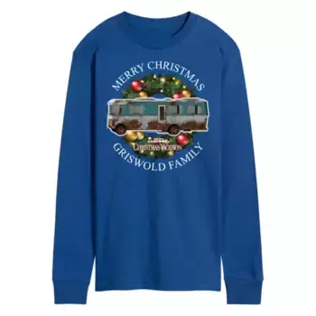 Мужская футболка с длинным рукавом "National Lampoon's Christmas Vacation" "С Рождеством" Licensed Character, синий