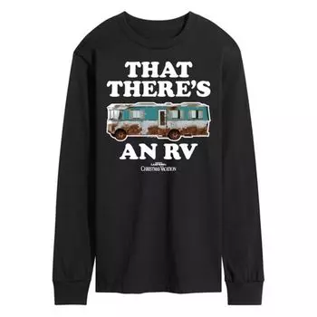 Мужская футболка с длинным рукавом National Lampoon's Christmas Vacation и принтом RV Licensed Character, черный