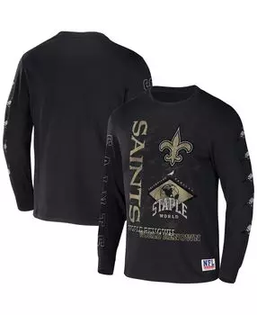 Мужская футболка с длинным рукавом nfl x staple black new orleans saints с мировым именем NFL Properties, черный