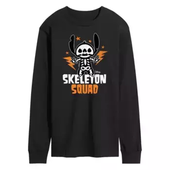 Мужская футболка с длинным рукавом «Отряд скелетов» Лило и Стич Disney, черный