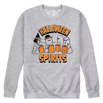 Мужская футболка с длинным рукавом Peanuts Halloween Spirits с принтом Licensed Character, серый