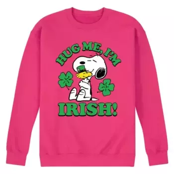 Мужская футболка с длинным рукавом "Peanuts Hum me I'm Irish" Licensed Character, розовый