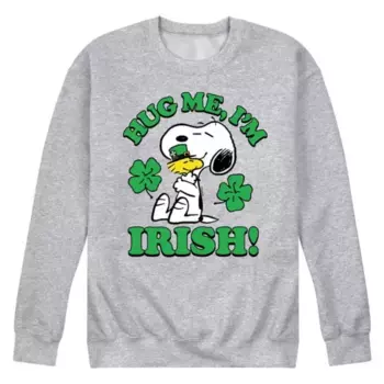 Мужская футболка с длинным рукавом "Peanuts Hum me I'm Irish" Licensed Character, серый