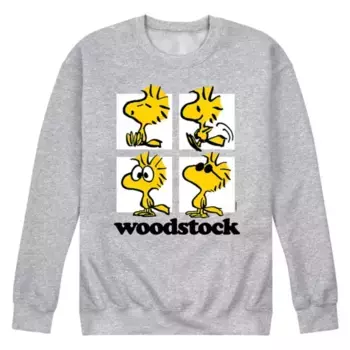 Мужская футболка с длинным рукавом peanuts woodstock grid Licensed Character, серый