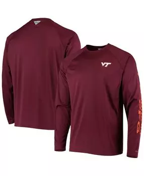 Мужская футболка с длинным рукавом PFG Maroon Virginia Tech Hokies Terminal Tackle Omni-Shade Columbia