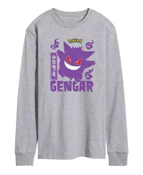 Мужская футболка с длинным рукавом pokemon gengar AIRWAVES, серый