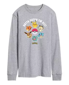 Мужская футболка с длинным рукавом pokemon gotta catch 'em AIRWAVES, серый