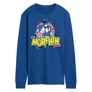 Мужская футболка с длинным рукавом Power Rangers Morphin Blue с принтом Licensed Character, синий
