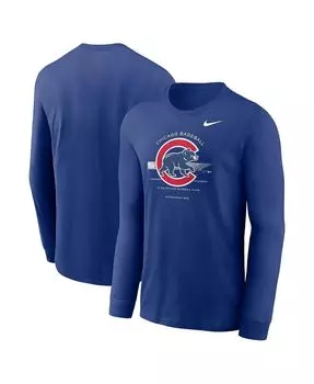 Мужская футболка с длинным рукавом Royal Chicago Cubs Over Arch Performance Nike