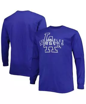 Мужская футболка с длинным рукавом Royal Los Angeles Dodgers Big and Tall Profile, синий