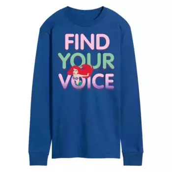 Мужская футболка с длинным рукавом «Русалочка Ариэль» Disney, синий