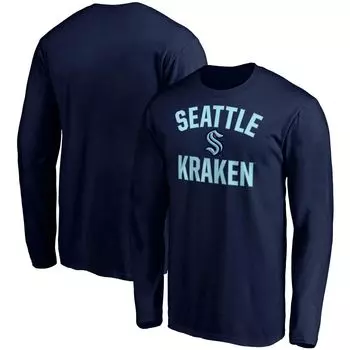 Мужская футболка с длинным рукавом с фирменным логотипом Deep Sea Seattle Kraken Big & Tall Victory Arch Fanatics
