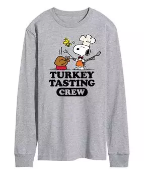 Мужская футболка с длинным рукавом с круглым вырезом peanuts turkey tasting AIRWAVES, серый