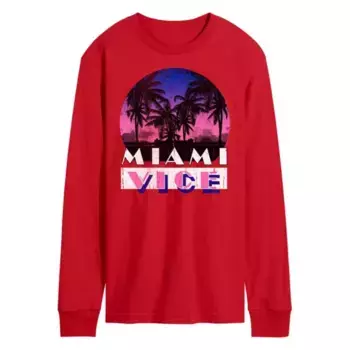 Мужская футболка с длинным рукавом с принтом «Miami Vice That Life» Licensed Character, красный