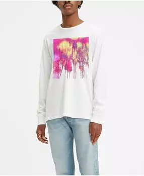 Мужская футболка с длинным рукавом стандартного кроя с рисунком Levi's, мульти