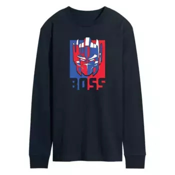 Мужская футболка с длинным рукавом Transformers Op Boss с принтом Licensed Character, синий