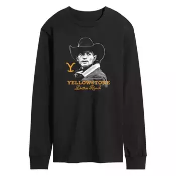 Мужская футболка с длинным рукавом Yellowstone Jimmy с принтом Licensed Character, черный