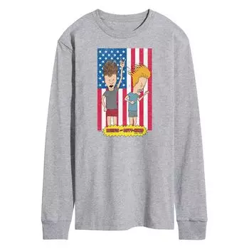 Мужская футболка с длинными рукавами Beavis And Butthead Americana Licensed Character